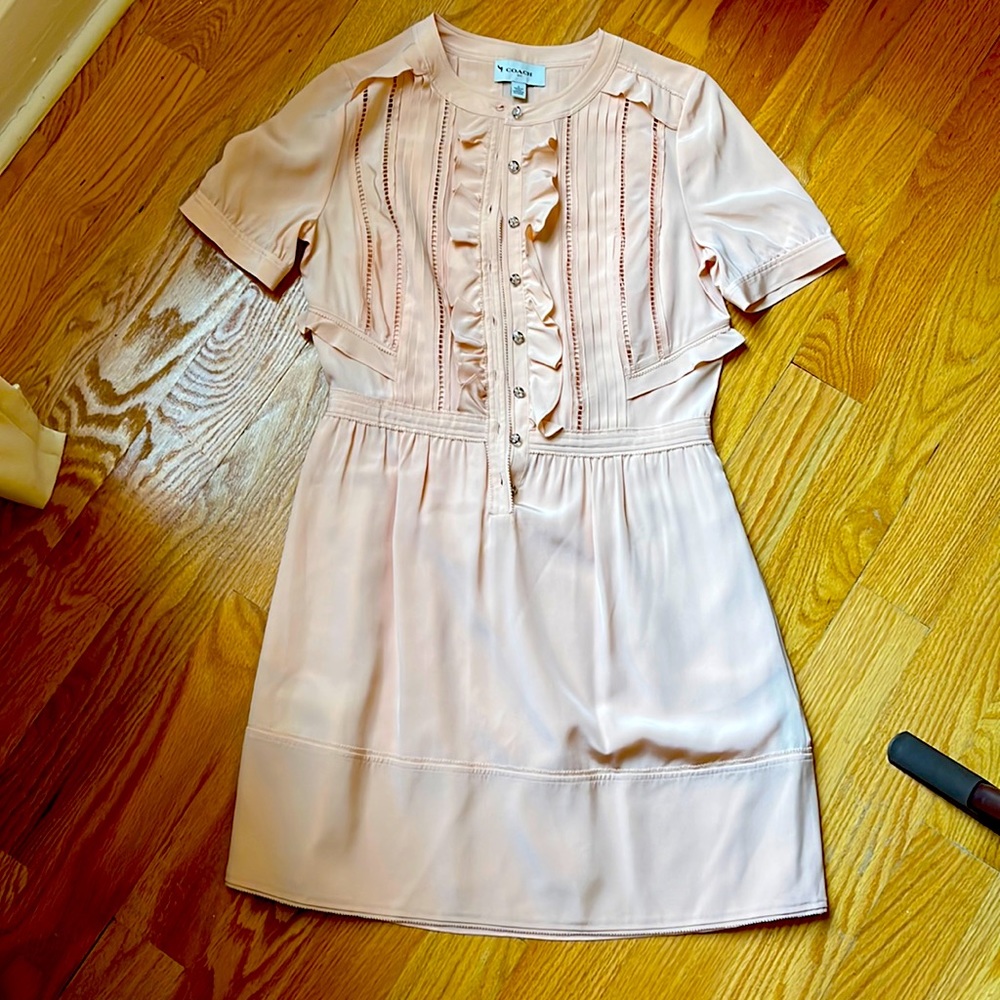 Coach blush silk dress in sz 2